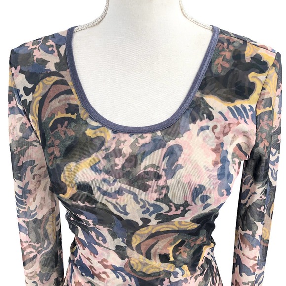 Elizabeth and James Womens Size XS Body-Con Pullover Dress Printed Mesh - Picture 2 of 9